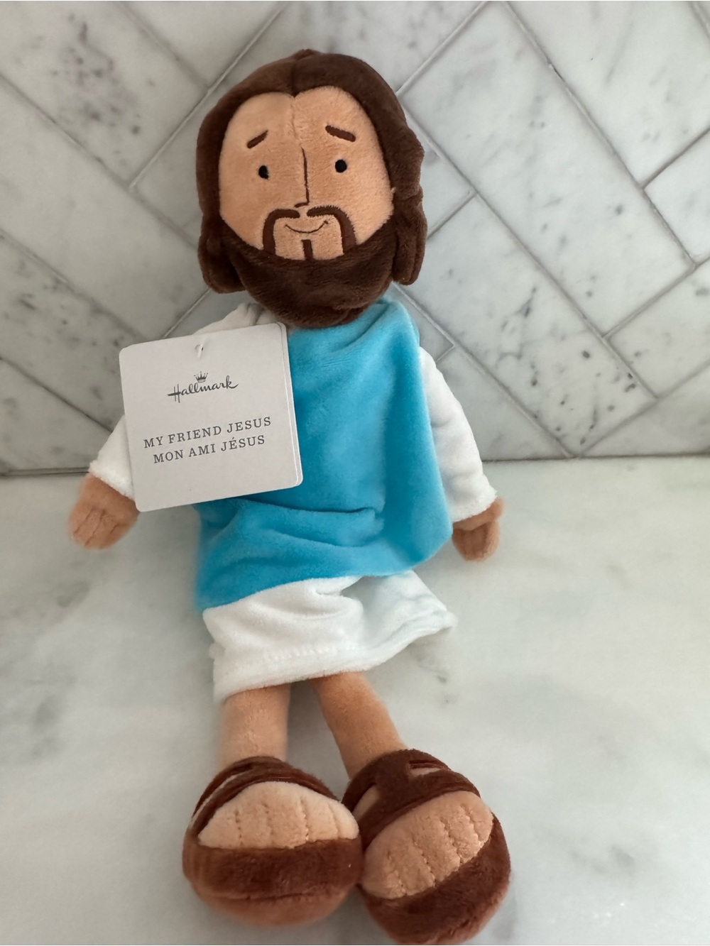 Hallmark Plush 'My Friend Jesus' in Blue, White, Brown